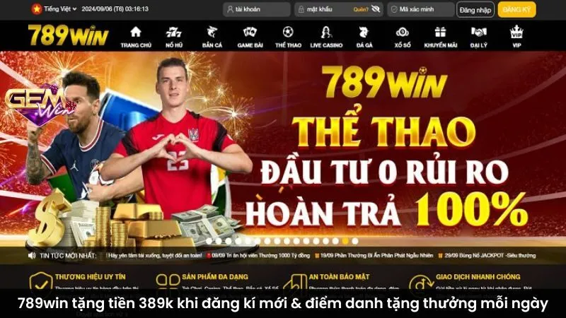 789win tặng tiền 389k khi đăng kí mới & điểm danh tặng thưởng mỗi ngày