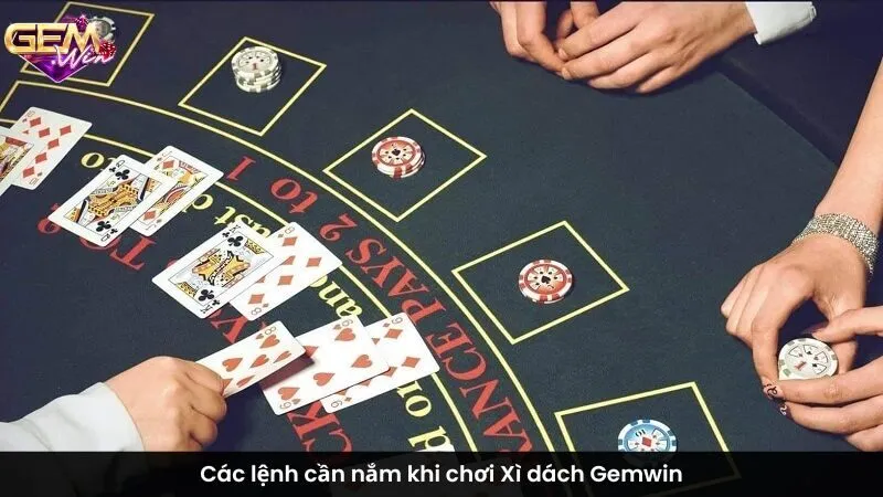 Các lệnh cần nắm khi chơi Xì dách Gemwin