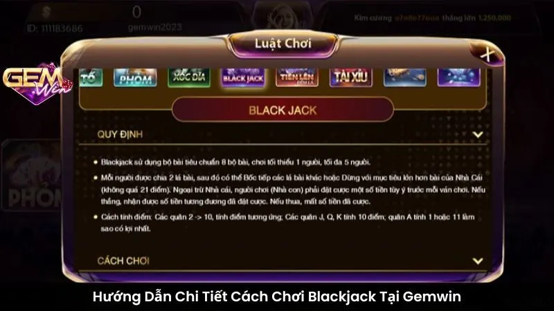 Hướng Dẫn Chi Tiết Cách Chơi Blackjack Tại Gemwin