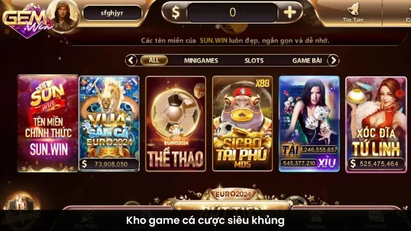 Kho game cá cược siêu khủng