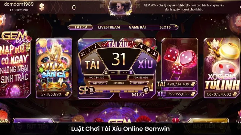 Luật Chơi Tài Xỉu Online Gemwin