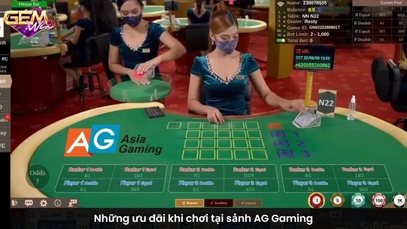 Những ưu đãi khi chơi tại sảnh AG Gaming