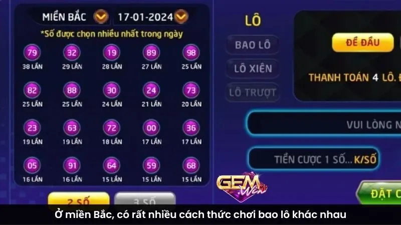 Ở miền Bắc, có rất nhiều cách thức chơi bao lô khác nhau