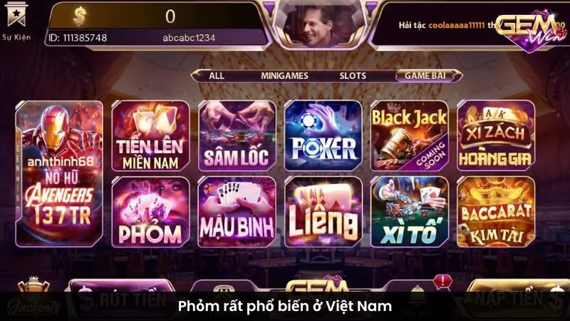 Phỏm rất phổ biến ở Việt Nam