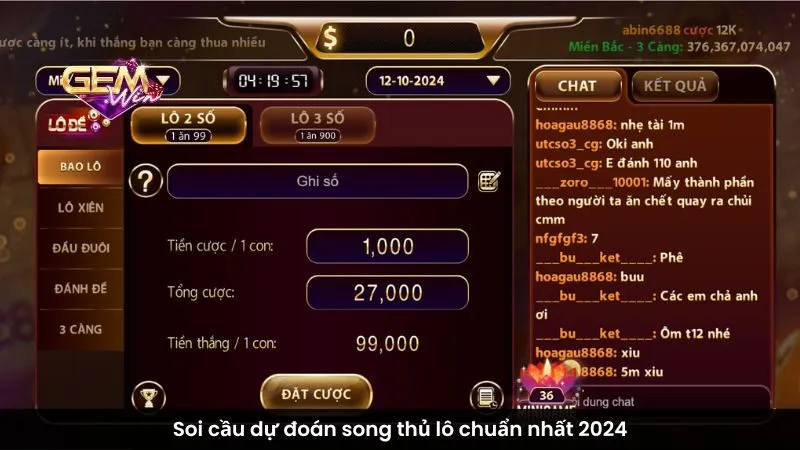 Soi cầu dự đoán song thủ lô chuẩn nhất 2024