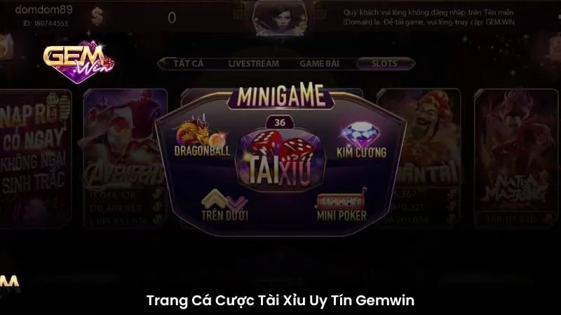 Trang Cá Cược Tài Xỉu Uy Tín Gemwin